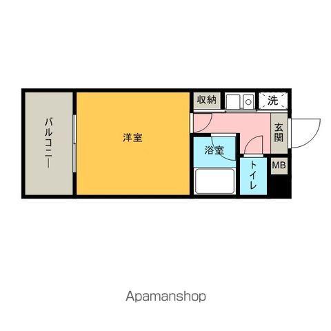 ピュアドームプログレッソ天神(1K/4階)の間取り写真