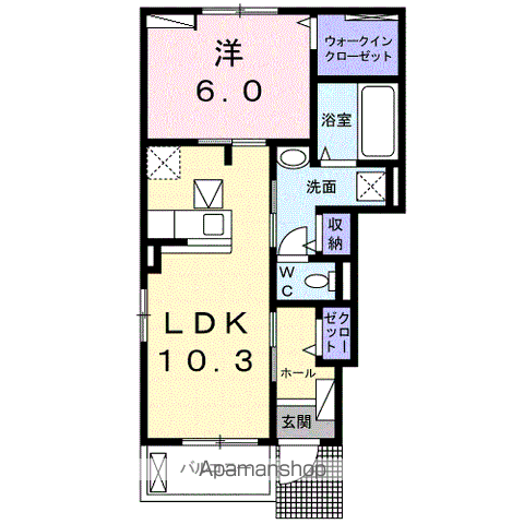 グランコートⅤ(1LDK/1階)の間取り写真