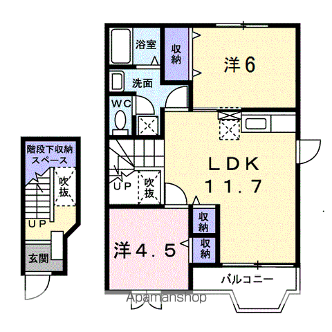 キャッスルハイツ(2LDK/2階)の間取り写真