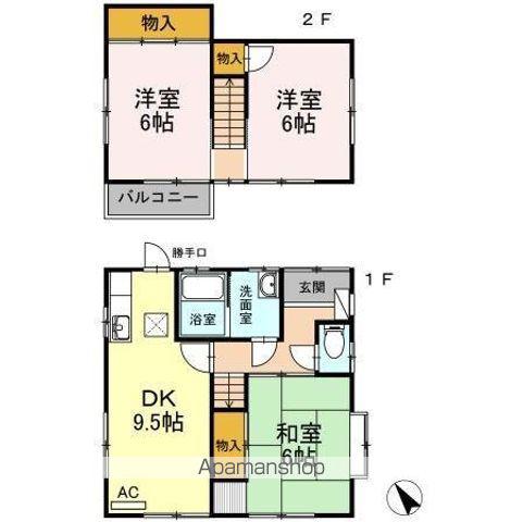 可部線 七軒茶屋駅 徒歩13分 2階建 築42年(3DK)の間取り写真