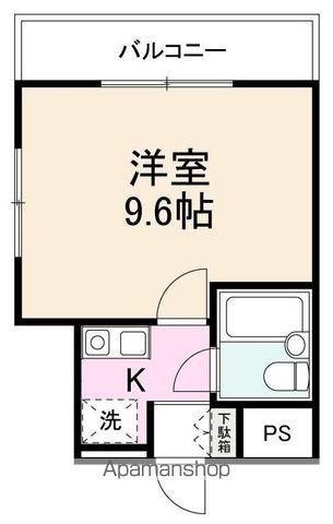 コーポリバーサイド(1K/2階)の間取り写真