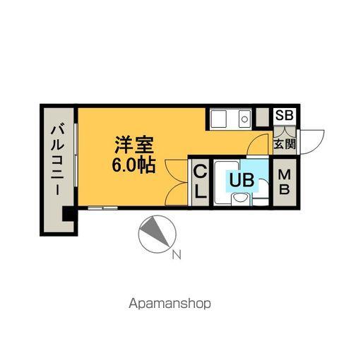 ラ・レジダンス・ド天神(ワンルーム/6階)の間取り写真