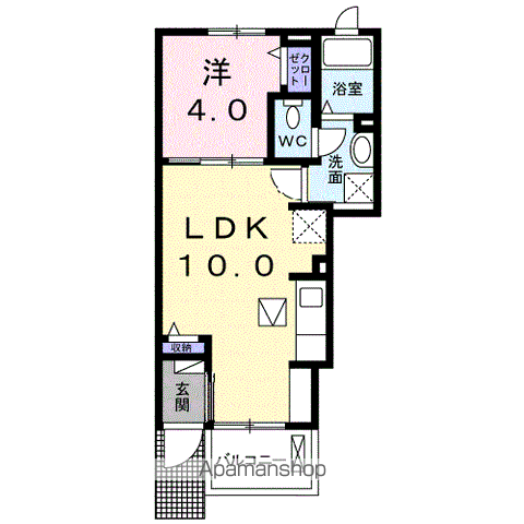 HIRSCH HOUSE C(1LDK/1階)の間取り写真