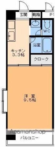 エスポアール萱町(1K/2階)の間取り写真