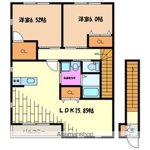 クロバーハイツB棟(2LDK/2階)の間取り写真