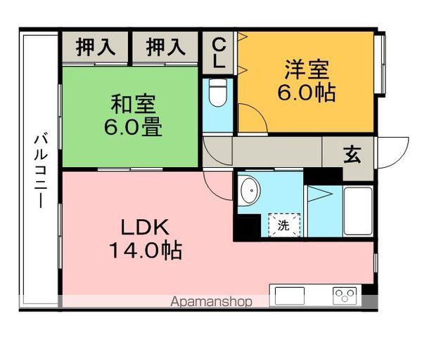 ウイング21(2LDK/3階)の間取り写真