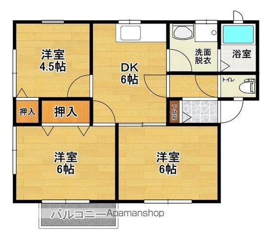 コーポラス藤(3DK/1階)の間取り写真