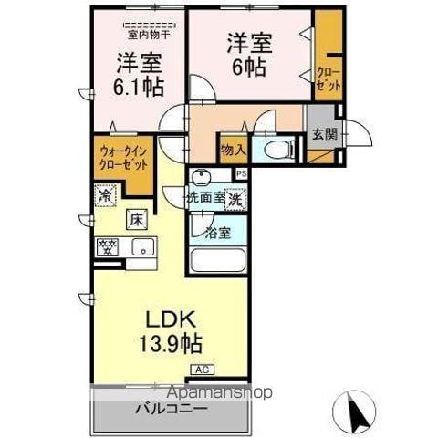 ソラーナ(2LDK/1階)の間取り写真