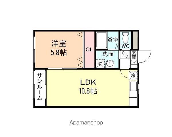 ルミナール有沢(1LDK/1階)の間取り写真
