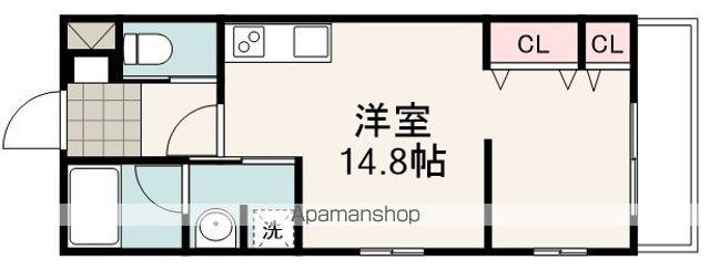 ヴェリタ曲金(ワンルーム/1階)の間取り写真