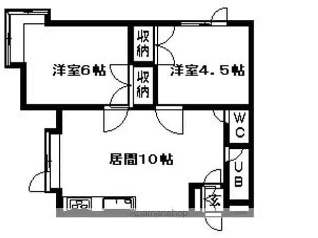 カーサエスパシオ(2LDK/3階)の間取り写真