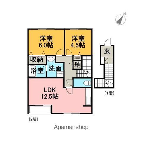 クレールコート(2LDK/2階)の間取り写真