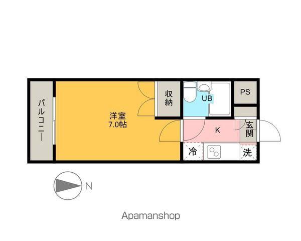 アーバンハイツ通町(1K/3階)の間取り写真