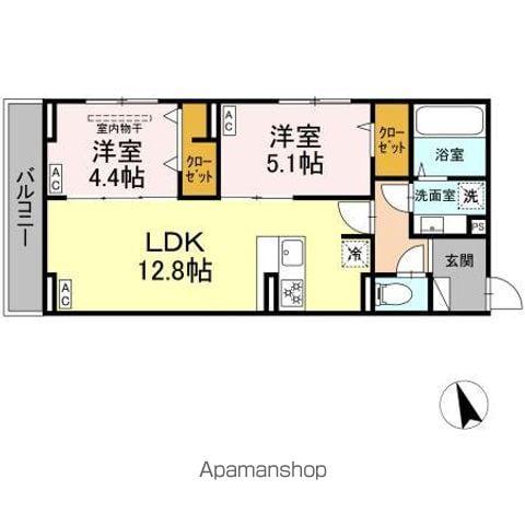 D-PRECIOUS武蔵野(2LDK/3階)の間取り写真