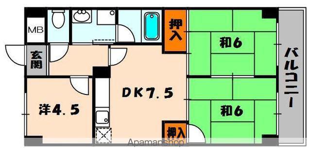 SUNミネマツ(3DK/4階)の間取り写真