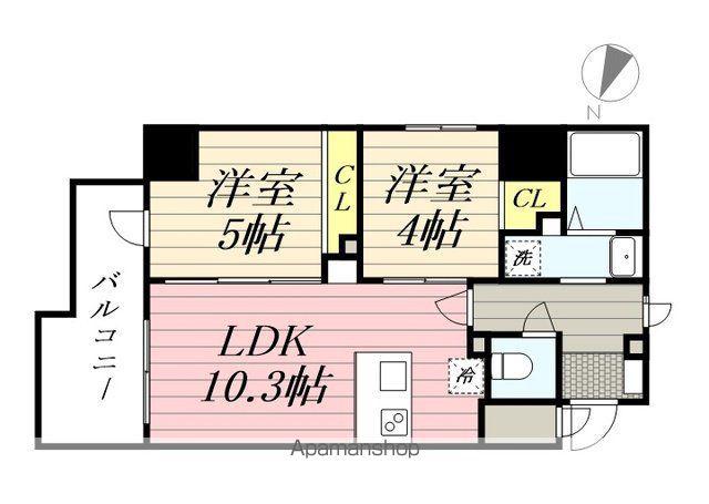 プライマル根岸(2LDK/6階)の間取り写真