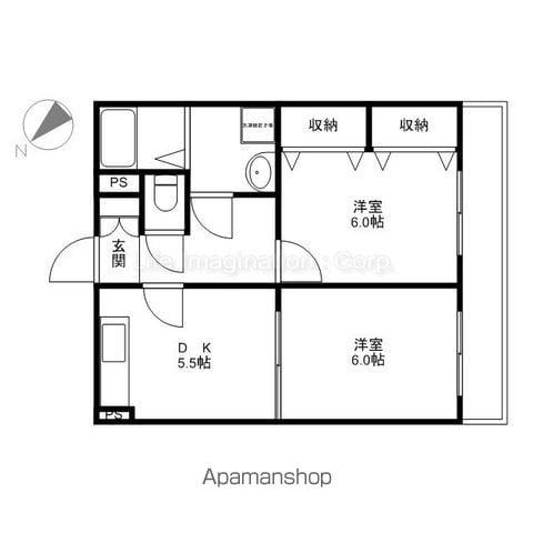 シャン シエル(2DK/3階)の間取り写真