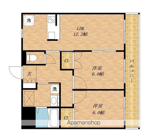 ノーブルコート長浜(2LDK/3階)の間取り写真
