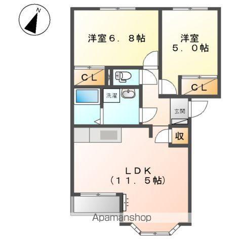 レジデンス(2LDK/2階)の間取り写真