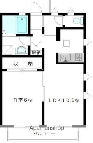 パーシモンヒルズ(1LDK/2階)の間取り写真