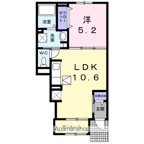 ラ・マジョーレⅠ(1LDK/1階)の間取り写真