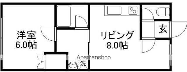 メゾンU&S(1LDK/1階)の間取り写真