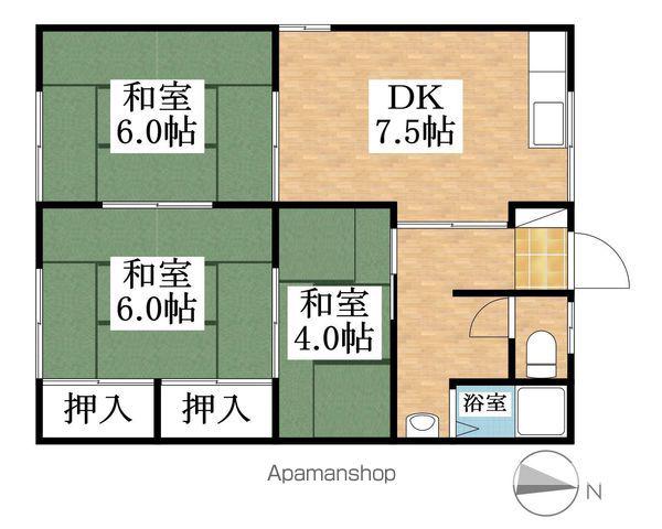 金華荘(3DK/1階)の間取り写真