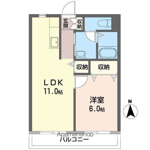 プレミールT・H(1LDK/3階)の間取り写真