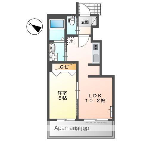 宮前区平2丁目アパート(1LDK/1階)の間取り写真