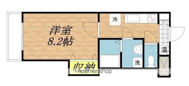 セゾンⅡ(1K/2階)の間取り写真