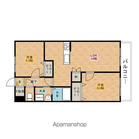 クレール サイフク(2LDK/2階)の間取り写真