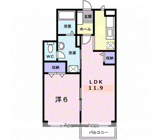 ファインヴィラⅡ(1LDK/1階)の間取り写真
