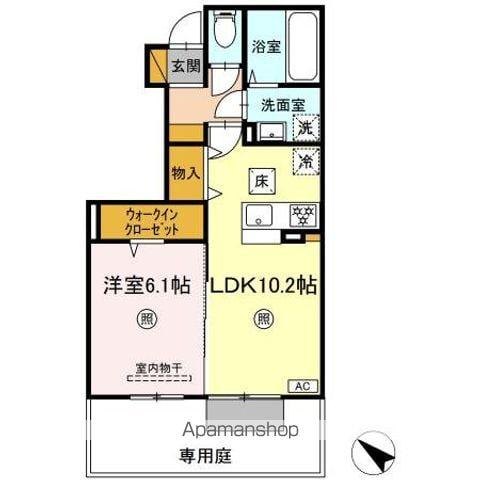 C.セミカ(1LDK/1階)の間取り写真