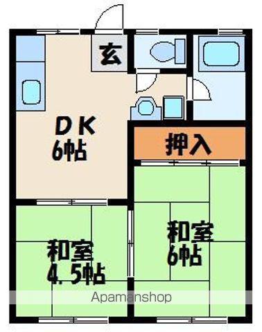 コーポ山本(2DK/2階)の間取り写真