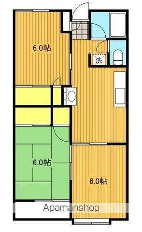 第2イトーキハイツ6号棟(3DK/2階)の間取り写真