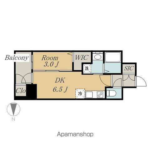 エステムコート名古屋鶴舞Ⅱレアーヴ(1DK/3階)の間取り写真