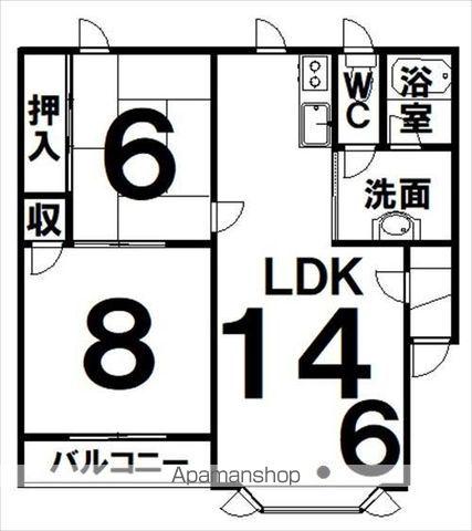 メゾンおおぐち(2LDK/1階)の間取り写真
