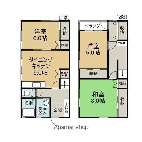 藤林アパート2(3DK/1階)の間取り写真