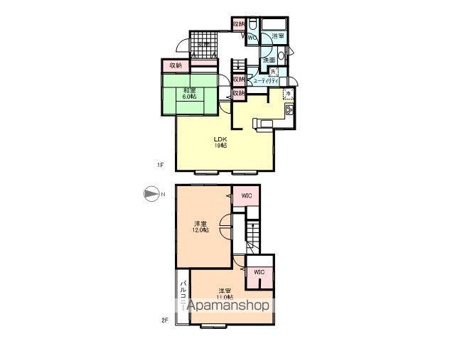 富山地鉄富山港線 奥田中学校前駅 徒歩15分 2階建 築37年(3LDK)の間取り写真