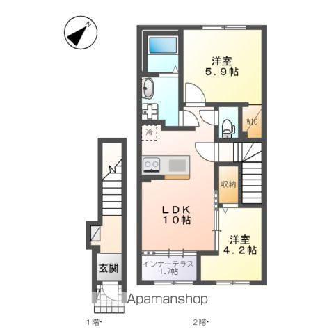 鎌田アパート工事(2LDK/2階)の間取り写真