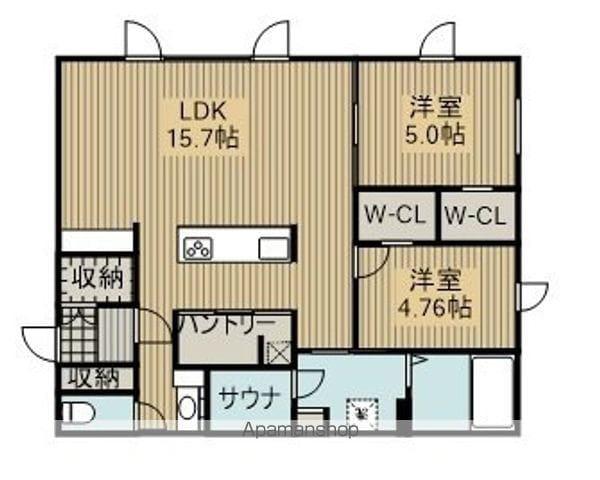 アレックスサーナズⅡ(2LDK/1階)の間取り写真