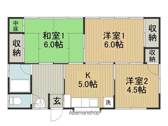 中央本線 茅野駅 徒歩47分 1階建 築44年(3K)の間取り写真