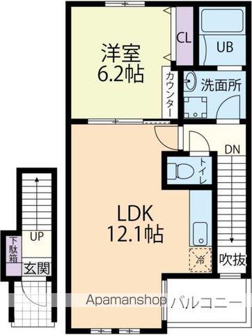 GLOOBY II (1LDK/2階)の間取り写真