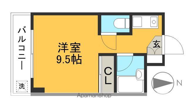 ロイヤルレジデンス秦(ワンルーム/3階)の間取り写真