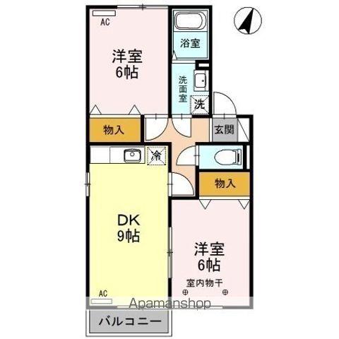 エスポワールY(2DK/1階)の間取り写真