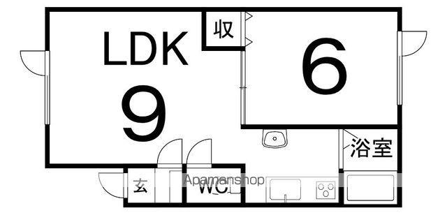 シャルムメゾンⅡ(1LDK/1階)の間取り写真