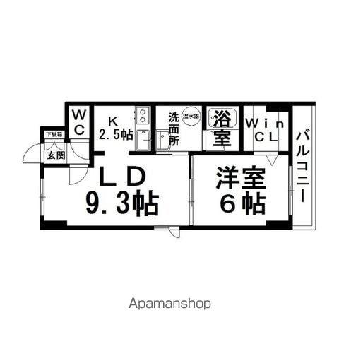 カルム・エ・ペ(1LDK/2階)の間取り写真