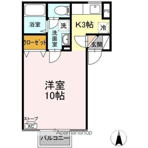 ボナージュ・ポム(1K/1階)の間取り写真