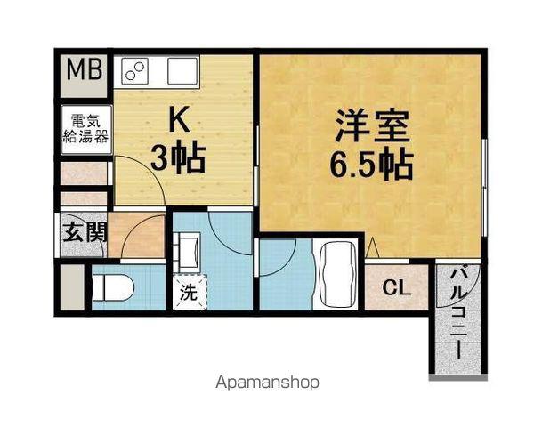 ラポール末広19(1K/4階)の間取り写真