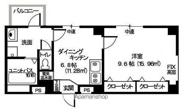 アビリティ上町弐番館(1DK/3階)の間取り写真